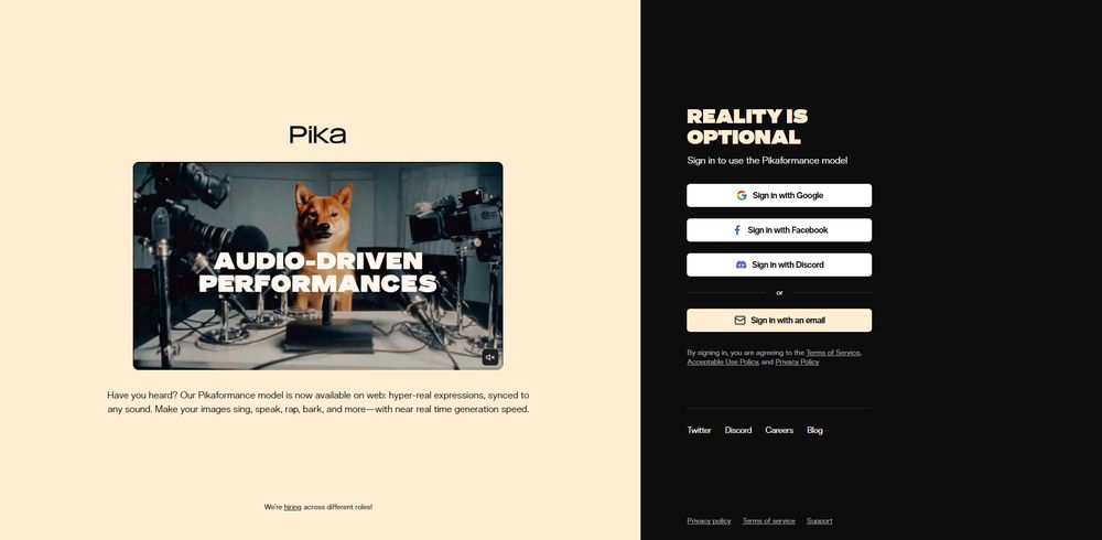 Pika网站首页截图预览