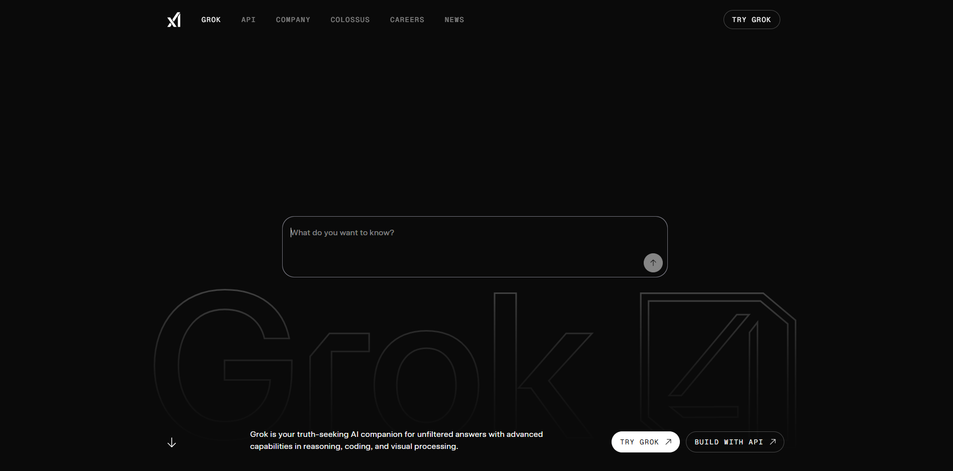 grok网站首页截图预览